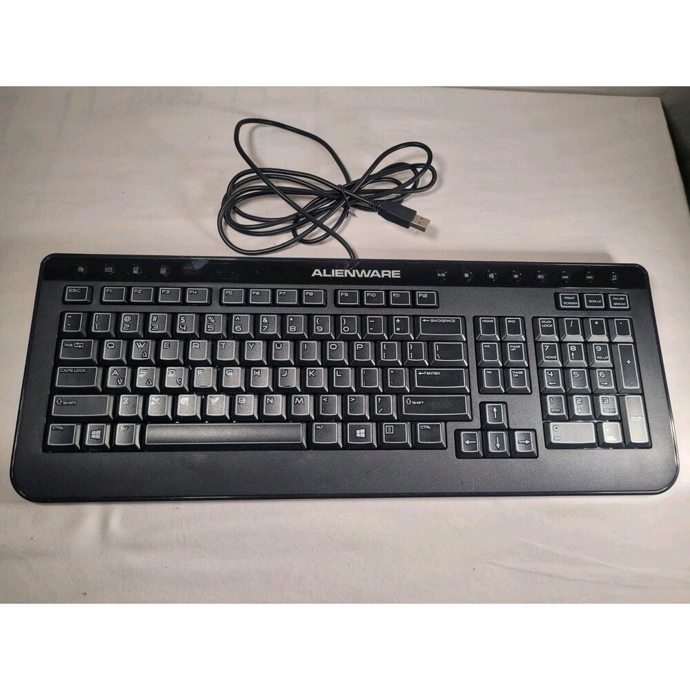 Dell Alienware Black USB Wired Computer PC Gaming Multimedia Keyboard SK-8165